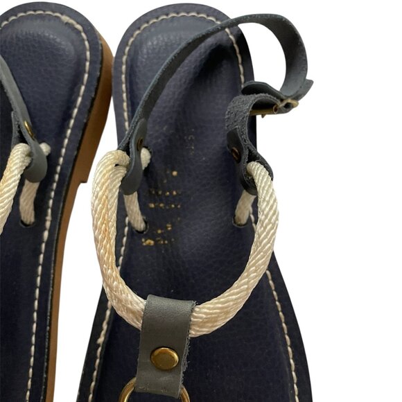 Kino Cordones Navy Rope Flip Flops Strap Sandals-6 - Picture 7 of 11